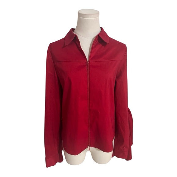 Red Asymmetrical Blouse - Picture 4 of 8